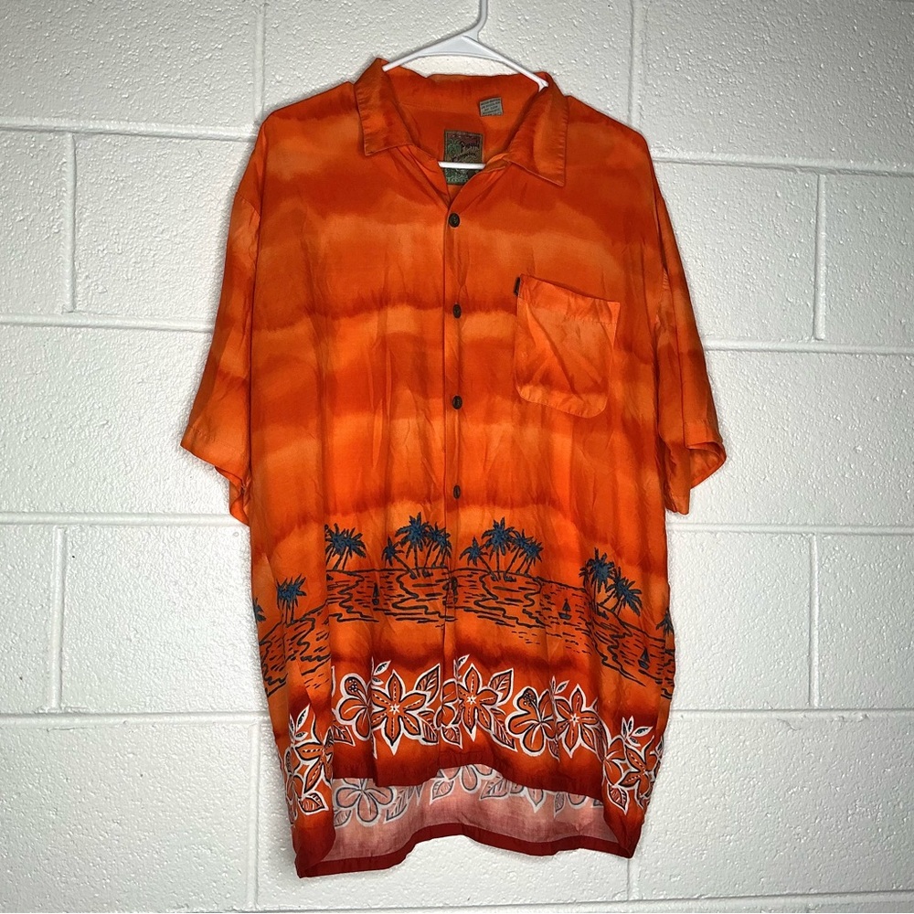 < Vintage Pineapple Connection Orange Tropical Men's Shirt >